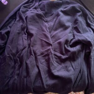 navy blue l.l. bean v-neck sweater